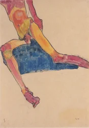 Torso sobre tela azul